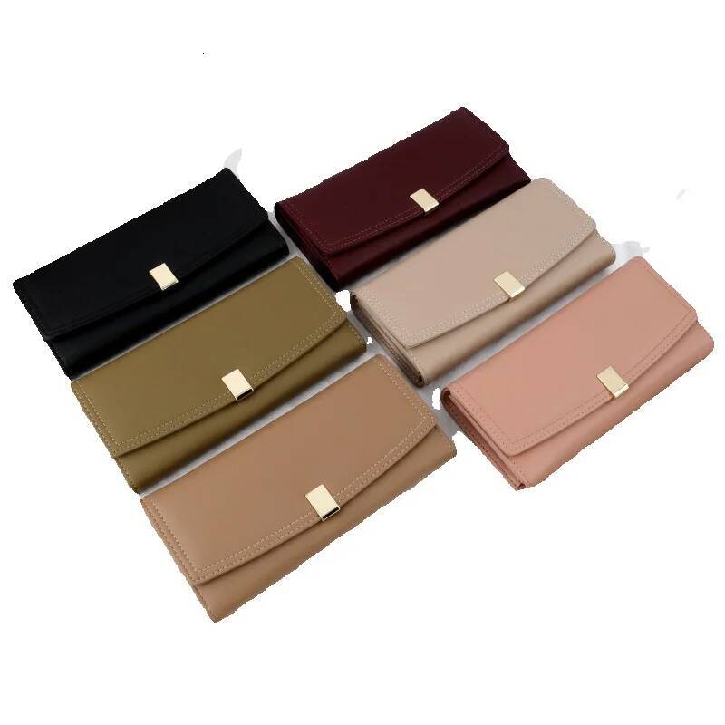 Free Shipping 2025 New Designer Bag New Dark Color Korean Style Wallet Long Large Women's High-end Foreign Trade Clutch Purse
