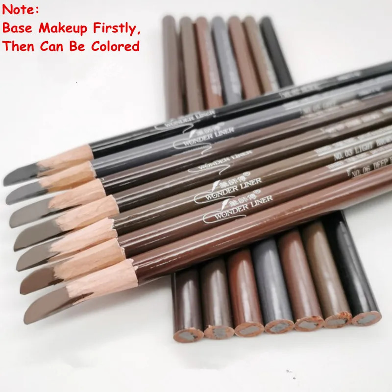 Hard Microblading Eyebrow Pen Natural Waterproof Eyebrow Pencil Definer Long Lasting Wood Makeup Square Eye Brow Applicator 250625