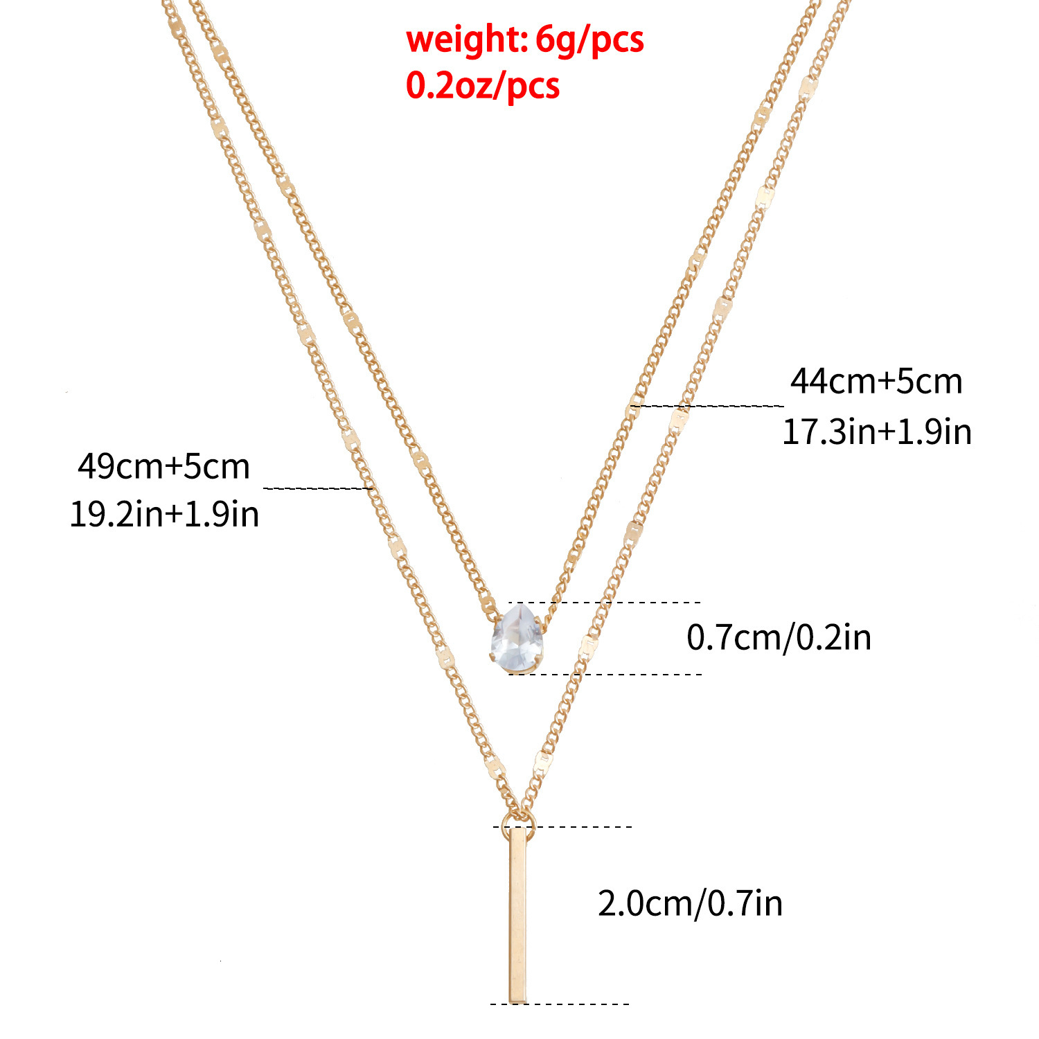 Jewelry Tassel Zircon Round Rod Pendant Double Layer Necklace for Women Simple Elegant Clavicle Thin Chain Jewelry for Women