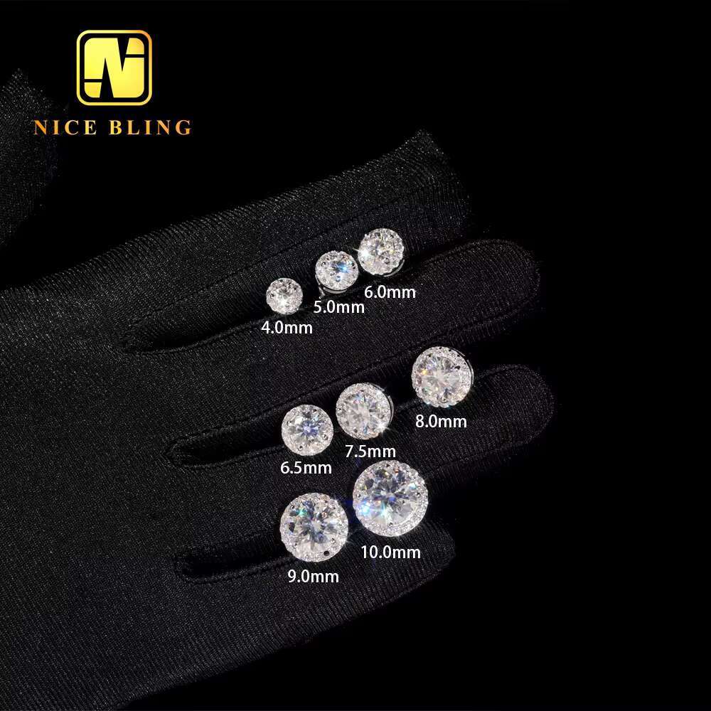 Cheap Price 925 Sterling Silver Classical 6mm Hip Hop Jewelry Bezel Setting Ear Studs VVS Moissanite Stud Earrings for Women