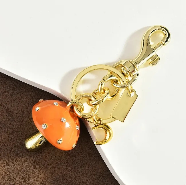 Designer keychains cute mushroom-shaped keychains fruit-shaped keychains women keychains shiny resin keychains bag charm