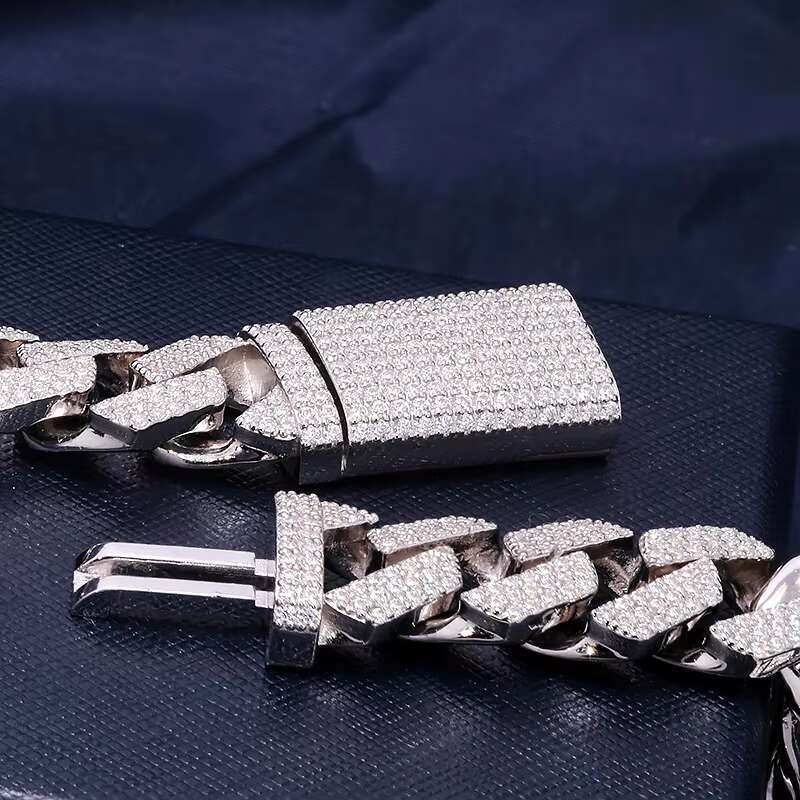 Aimgal Customizable 15mm Moissanite Necklace 18K Gold Plated S925 Sterling Silver Hip Hop Full Diamond Cuban Chain Different