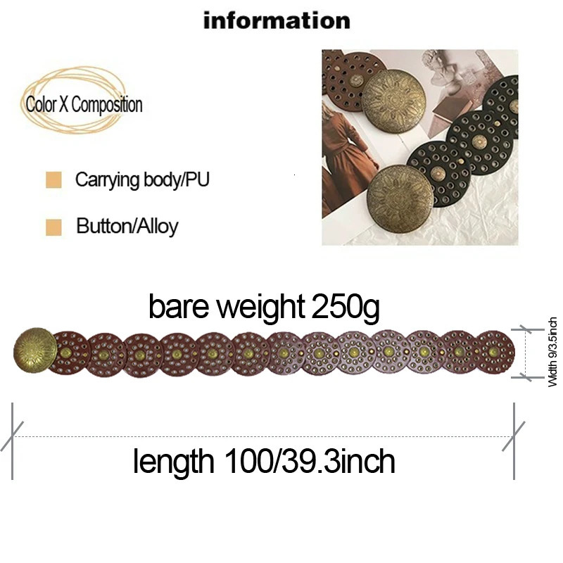 Y2K Womens Denim Western Belt Metal Hollow Ladies Trend Wide Waistband Belt for Dresses Women Round Belt Vintage 250618