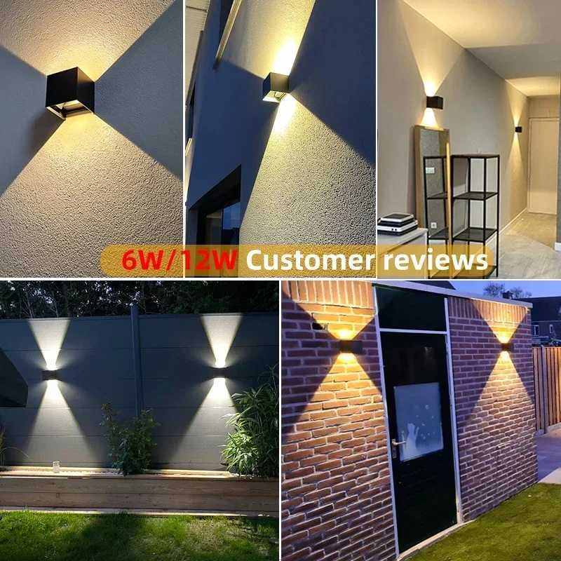 Aluminum LED Wall Lamp Outdoor Waterproof IP65 Interior Wall Light 12W24W Porch Garden Lights Living Room Street Stairs Lighting XJ250624