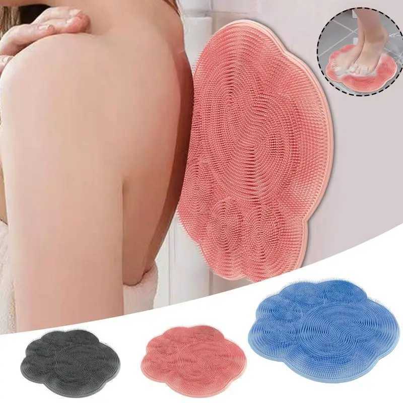 Shower bath massage mat Silicone Shower foot back brush Wall mounted bathroom Scrub Washer mat with Non-Slip suction cup R250625