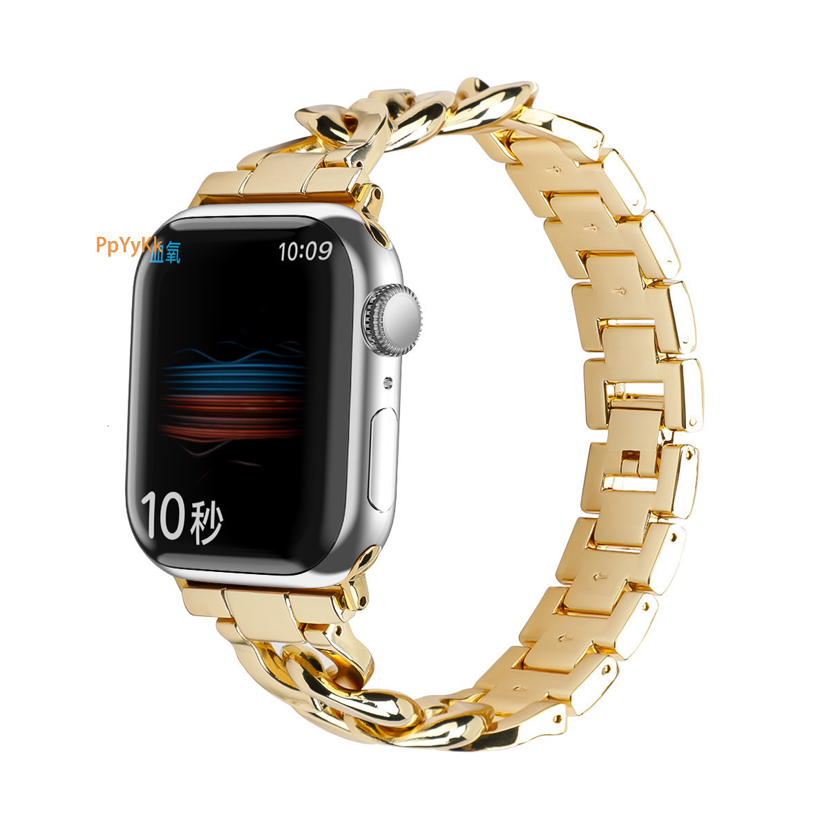Luxury Fashion New Arrival Single Row Denim Chain Metal Watch Strap Universal for Apple iWatch 1-9 Series