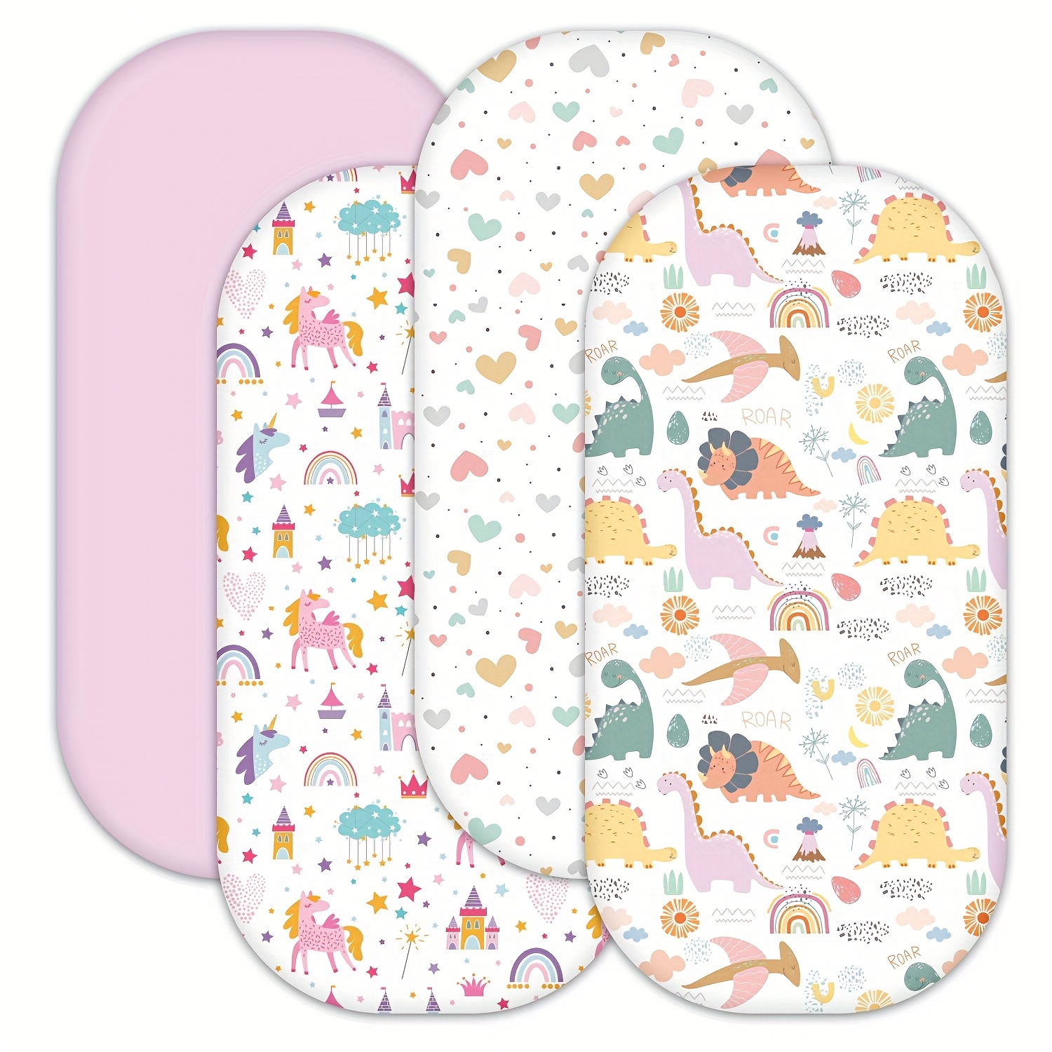 4-piece crib bed sheet size 33 * 20 * 4 inches, suitable for use on multiple mattresses, can be reused, and is a universal style for both male and fem