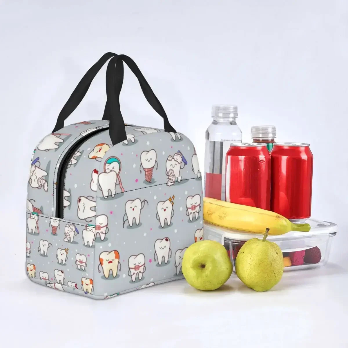 Cute Teeth Baby Lunch Bag for Women Men Thermal Cooler Insulated Dentist Lunch Box for Children School 250624