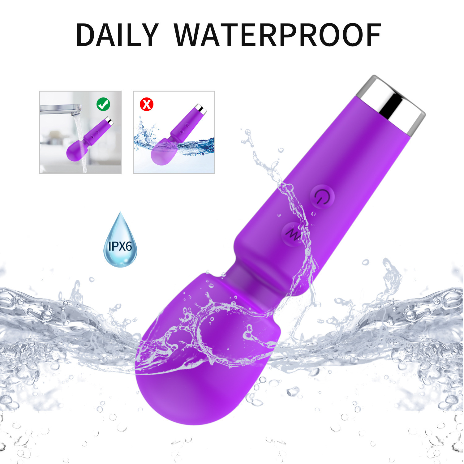 Haoqi Fun New Mini Compact Silicone AV Stick 16-Speed Vibration Female Masturbator Massager Adult Product