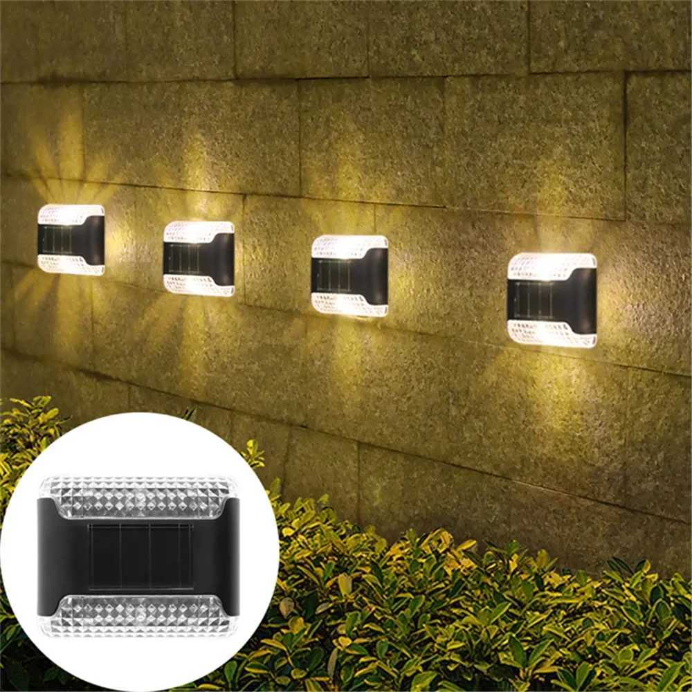 4pcs Solar Garden Lights Stair Lights Outdoor Deck Step Railing Wall Patio Garden Stair Yard Driveway Path Light 2025 Ramadan XJ250624