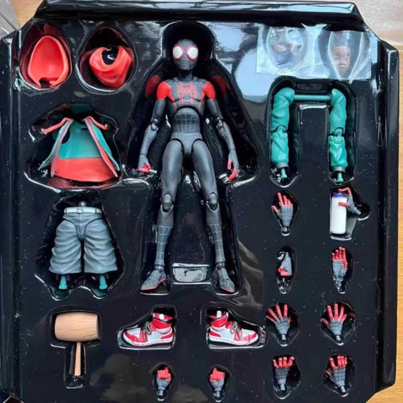 Disney Miles Morales Spider Man Action figures 15cm Multi-Accessories Super Hero Spiderman Movable Statues Model Collectible Ornaments W20250625