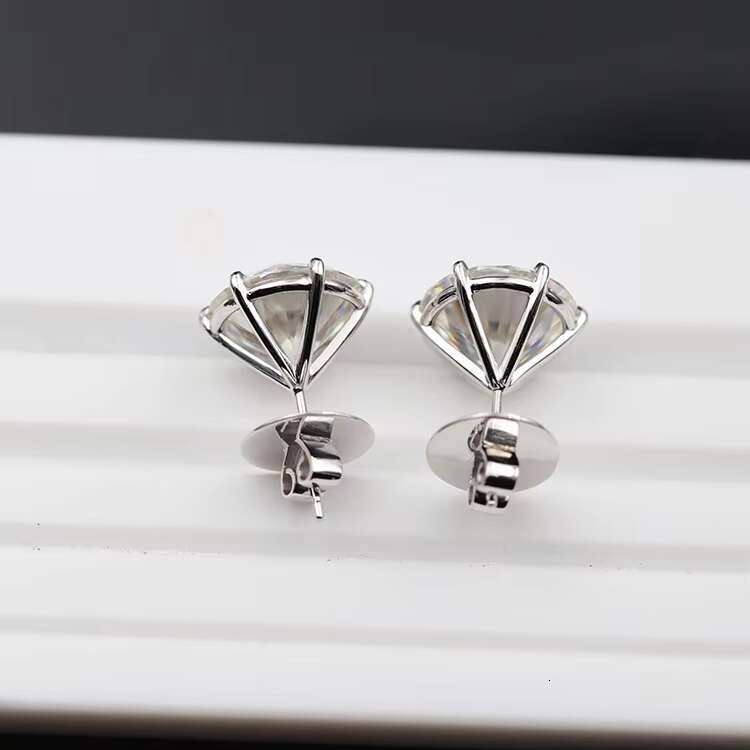 Custom Classic 14k Gold Material With 6ct Free Fire D Color Moissanite Diamond Earrings Stud Woman Jewelry