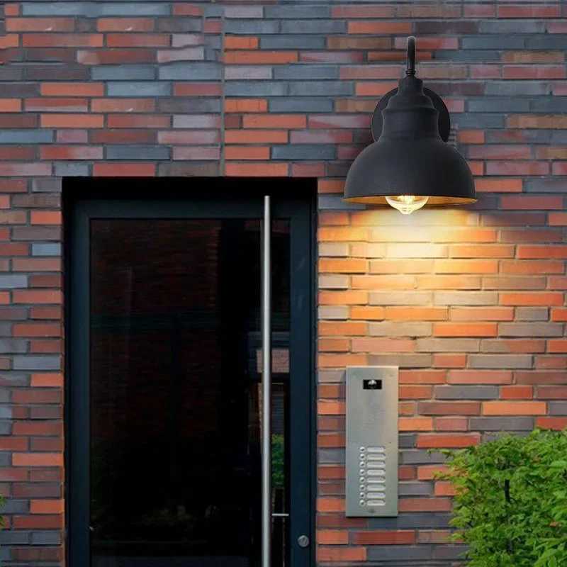 Waterproof Wall Light E27 Industrial Outdoor Wall Lamp For Garden Courtyard Porch Balcony Retro Wall Sconce Iron Design Fixtures XJ250624