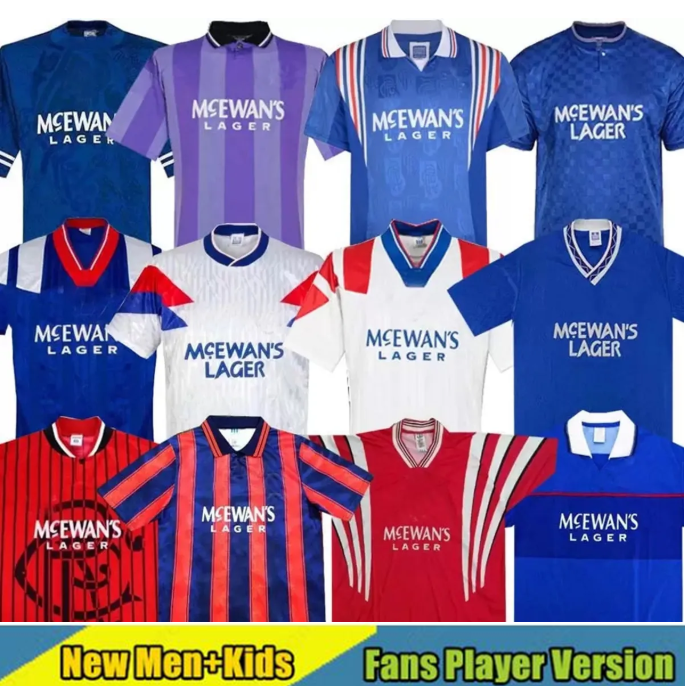 Glasgow RangersS fc Retro soccer jerseys GERRARD 85 87 90 92 93 94 95 96 97 99 01 08 GASCOIGNE LAUDRUP gerrard MCCOIST FERGUSONV GASCOIGNE ALBERTZ football shirt