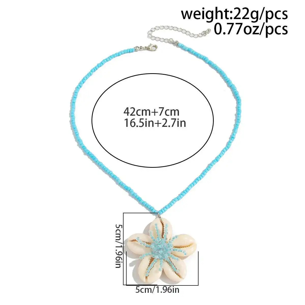 KunJoe 3 Colors Boho Scallop Flower Pendant Necklace for Women Aesthetic Acrylic Seed Beads Choker Summer Beach Neck Jewelry Y2K 250625