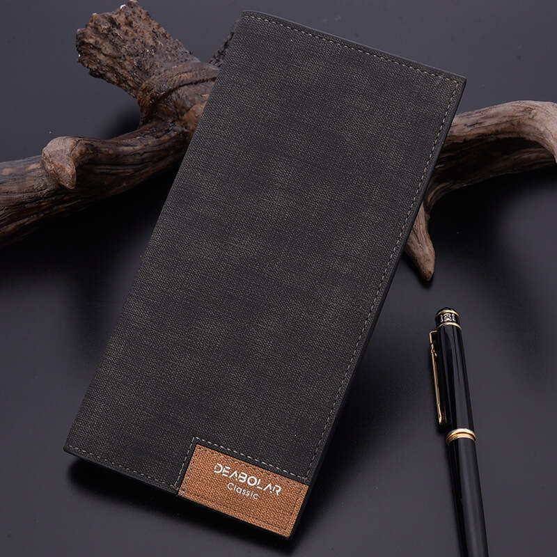 Men's Long Fashion with Multiple Card Slots Canvas Texture Wallet Gift Customizable Engraving wallet designer mens wallet