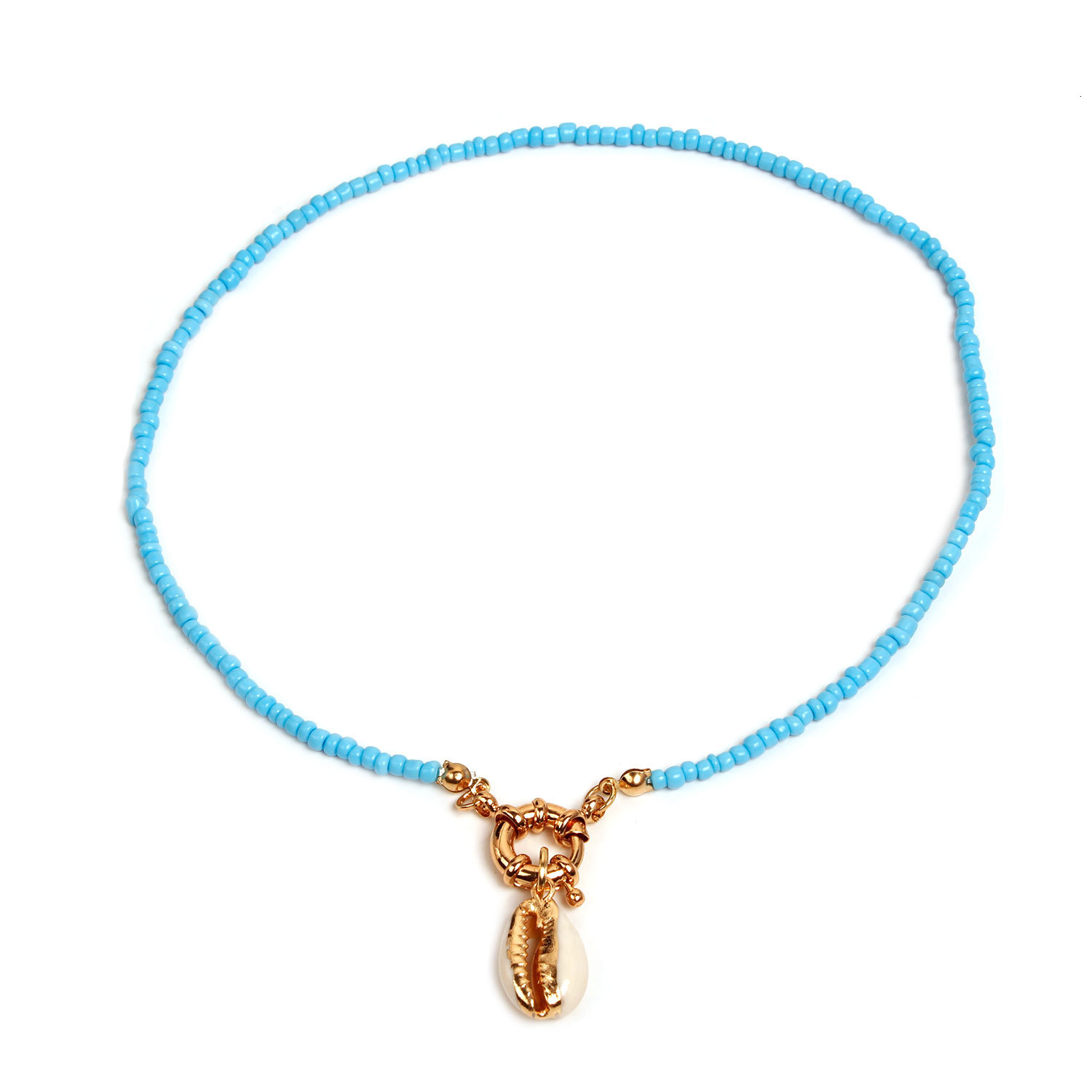 Jewelry Handmade Threaded Colorful Rope Seed Bead Shell Pendant for Women Fashion New Ship Wheel Necklace Jewelry for Women