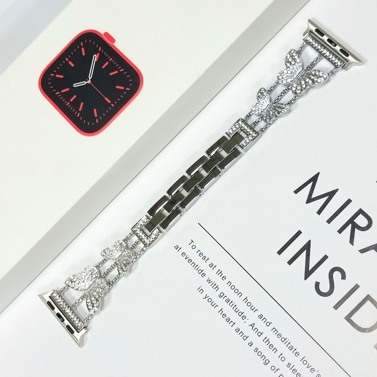 Luxury New Arrival Small Butterfly Metal Diamond Inlaid Fashion Straps for All Series of Twatch 10-1