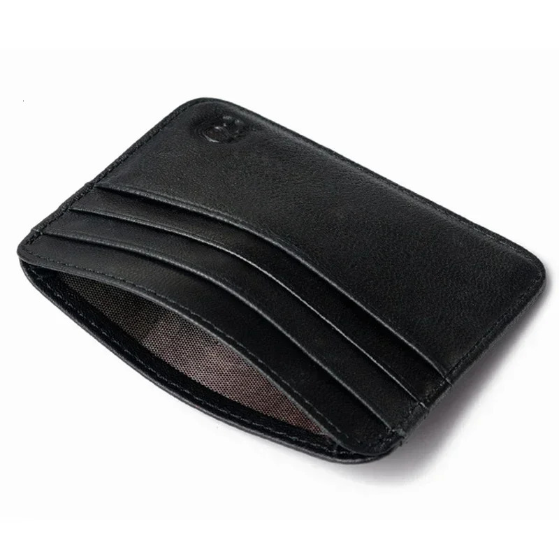 Retro First Layer Cowhide Leather Card Bag with 7 Card Slot Super Thin 100% Real Leather Bank Card Holder Coin Purse Sort Wallet 250624