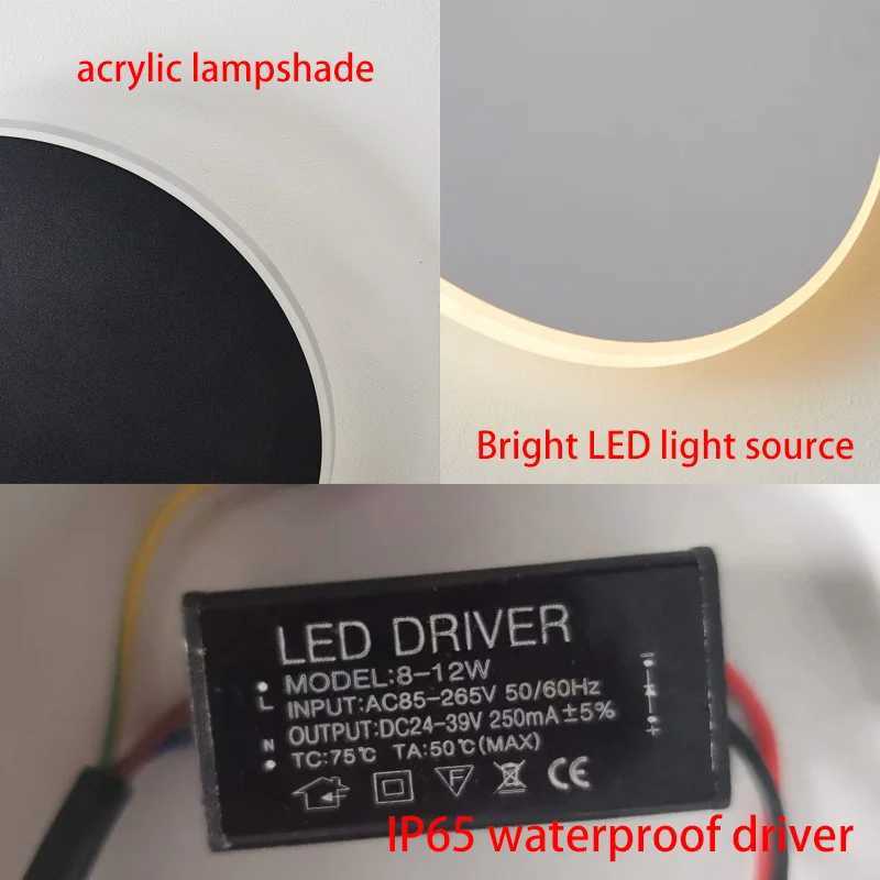 LED Lighting Modern Simple Circular Wall Light With Touch Sensor Outdoor Waterproof IP65 Bedroom Porch Entrance Stairs 85-265V XJ250624