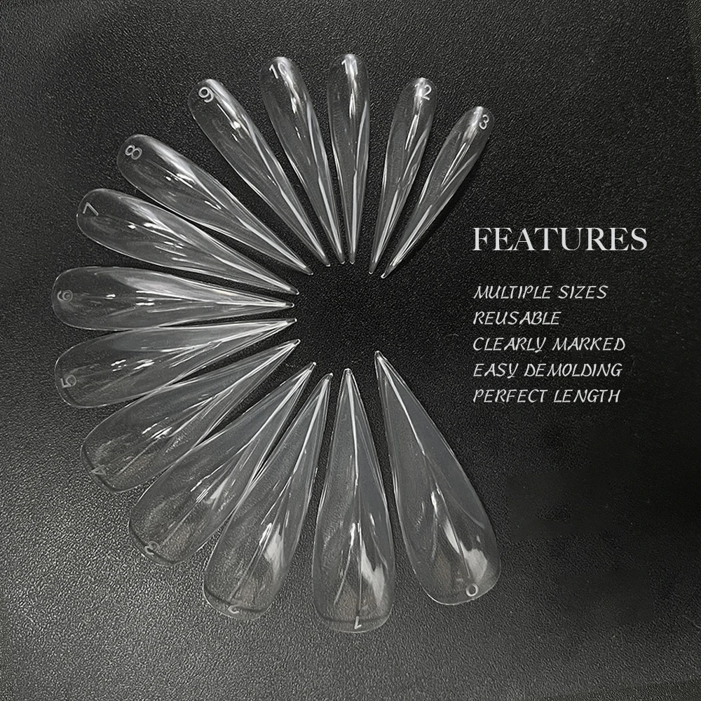 70140pcs Curved Stiletto Nail Dual Form for Poly Nail Gel Extension of 3D Eagle Claw Hawk Sculptural Nails Full Cover Molds 250625