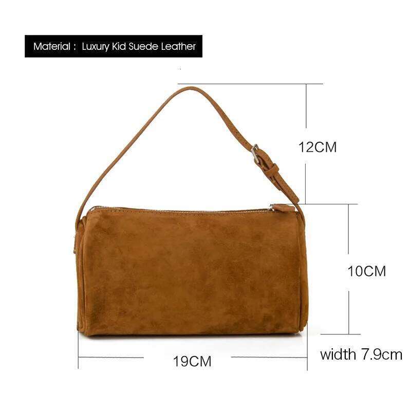 Luxury Bag Donna In First Layer Cowhide Mini Suede Handbag Real Leather Square Pen Container Bag For Women Designer