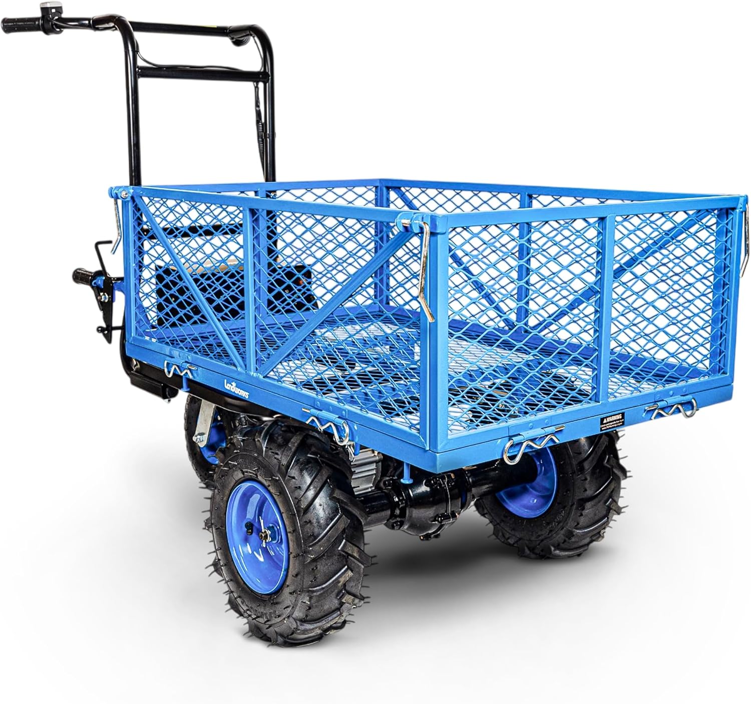 Electric Utility Cart 500W Lead-Acid Battery-Powered Power Wagon 500 lbs Load Capacity 1000 lbs Towing Heavy-Duty Motorized for Garage Warehouse and