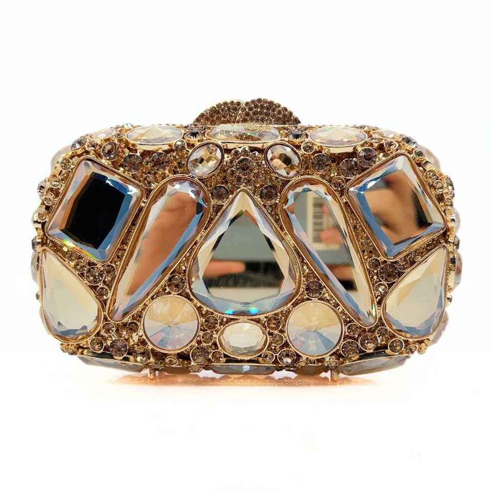 New Womens Diamond Dinner Bag Rhinestone Crystal Banquet Ladies Bag Stone Clutch Evening Bag For Women M250625