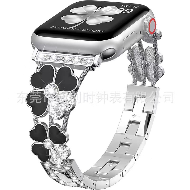 Luxury Premium Rhinestone Stainless Steel iWatch Band Fashion Elegant Universal Strap for iWatch Series 1-10 SE High-End Accessory
