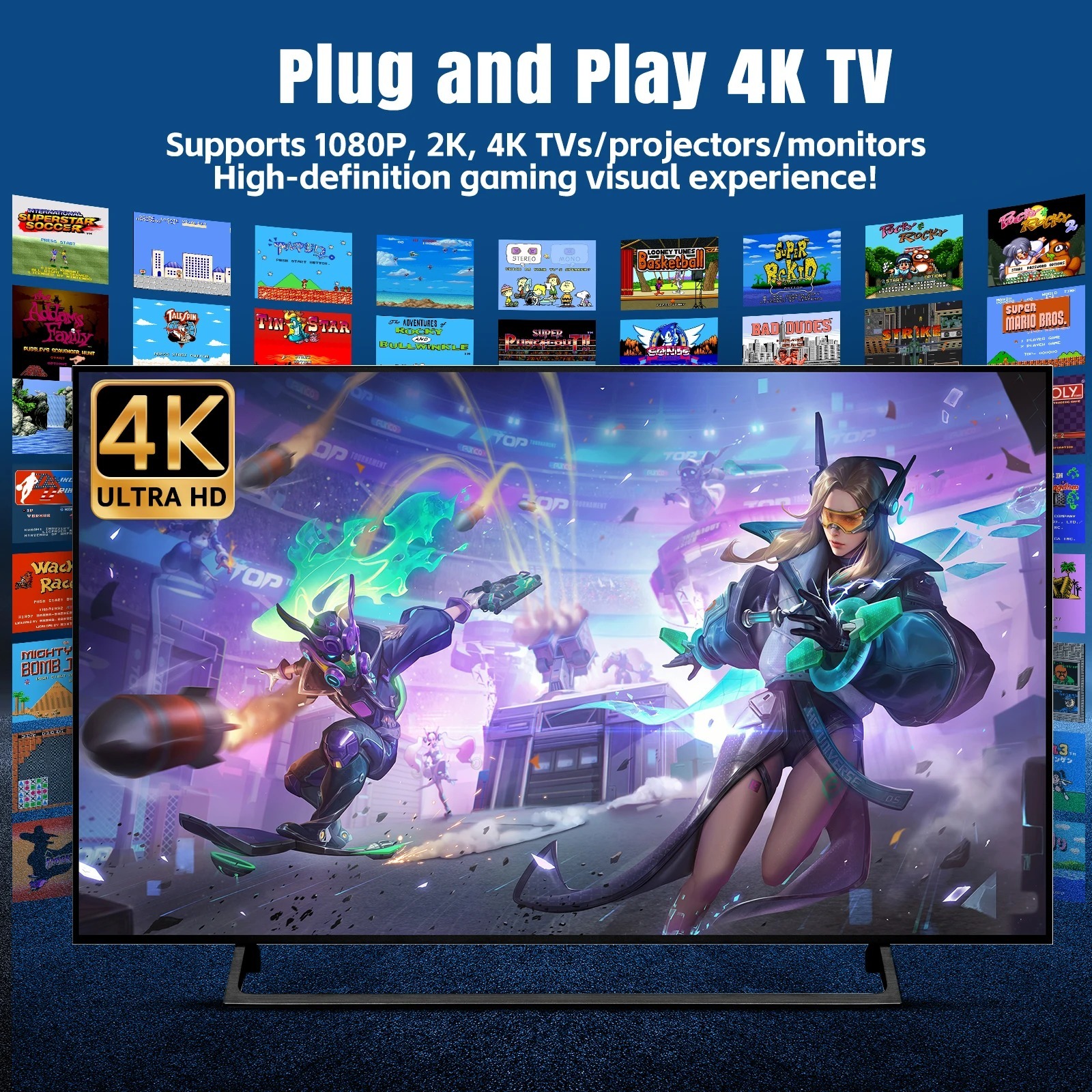 M15 4K Mini Consoles Retro Handheld 20000 Games Player HD Video Game Stick 2.4G Double Wireless Controlle