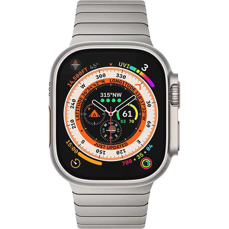 Luxury Premium Stainless Steel Designer iWatch Band Business Style Unique One-Piece Apple Watch Strap for Series 1-8 Ultra