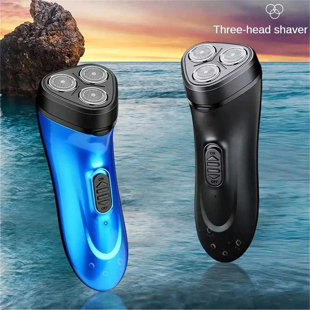 3D Floating Razor Washable Rechargeable Electric Razor Triple Blade Beard Trimmer Whole Body Wash USB Travel Charger W250625
