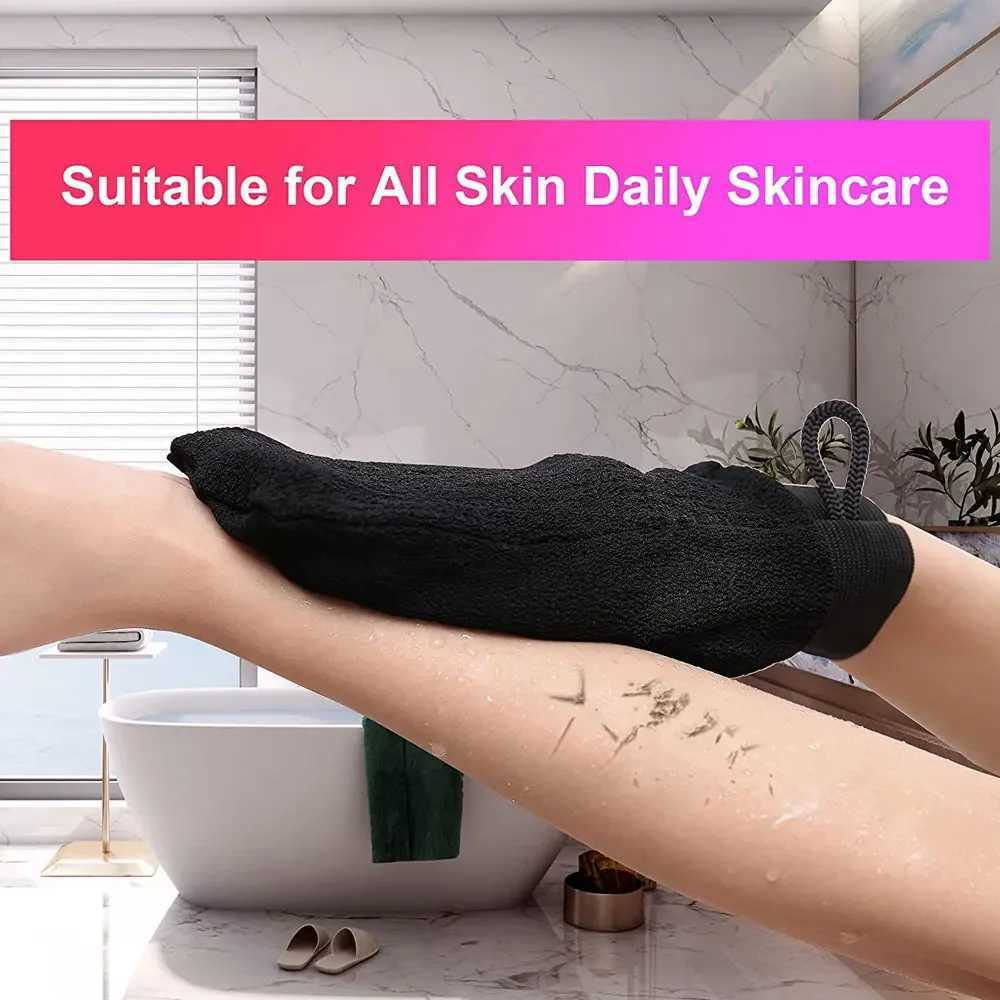 2Pcs Moroccan Hammam Bath Scrub Glove Exfoliating Body Facial Tan Massage Glove Exfoliator Glove Random Color Bath Shower Wash R250625