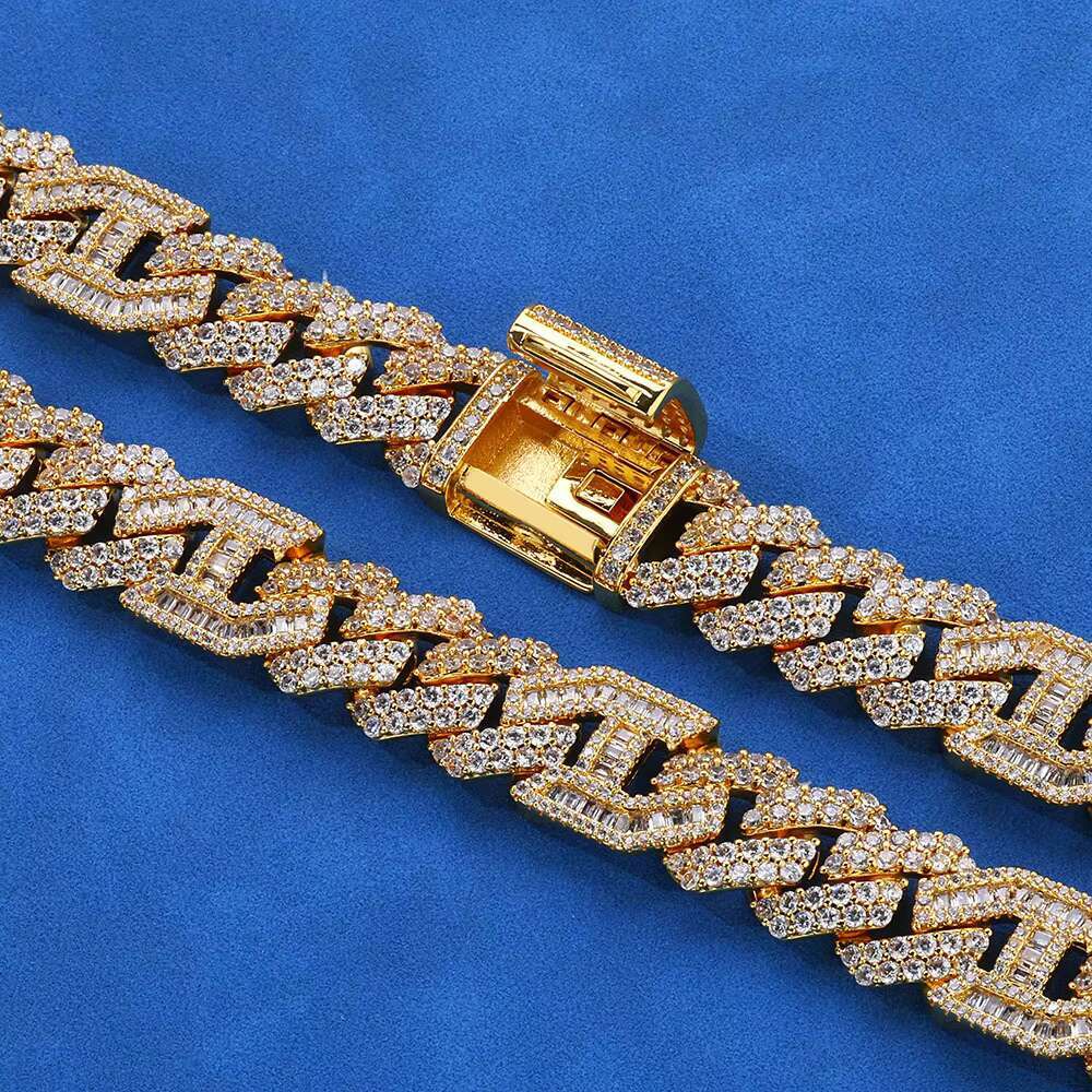 Hip Hop Gold Miami Cuban Link Silver 925 Moissanite Bracelet Men Fashion Bracelets Bangles Diamond Bracelet Charms Wholesale