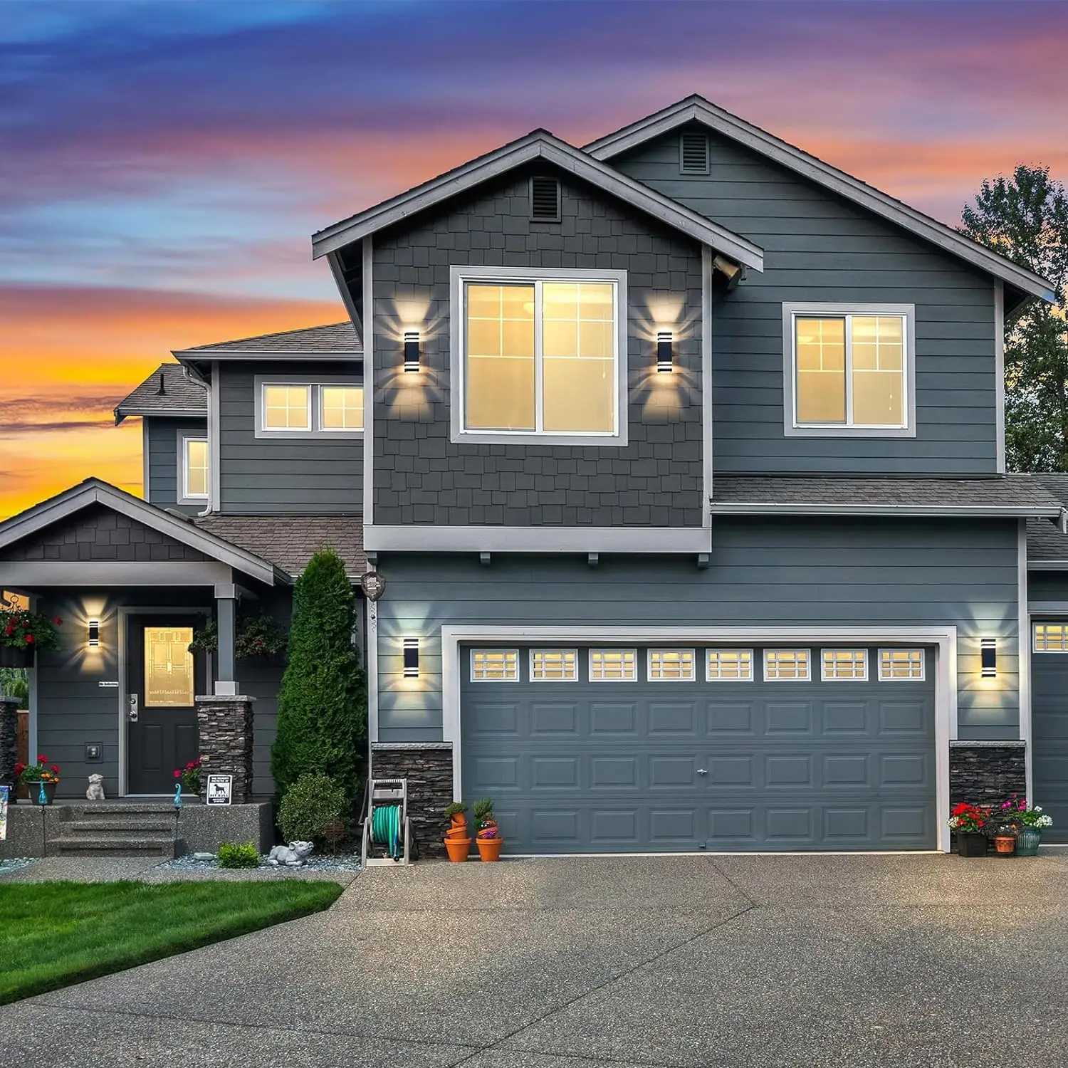 Waterproof Wall Lights E27 Double head Led wall Lamp for Modern Home Interior Living Room Stairs Lighting Outdoor DecorationXJ250624