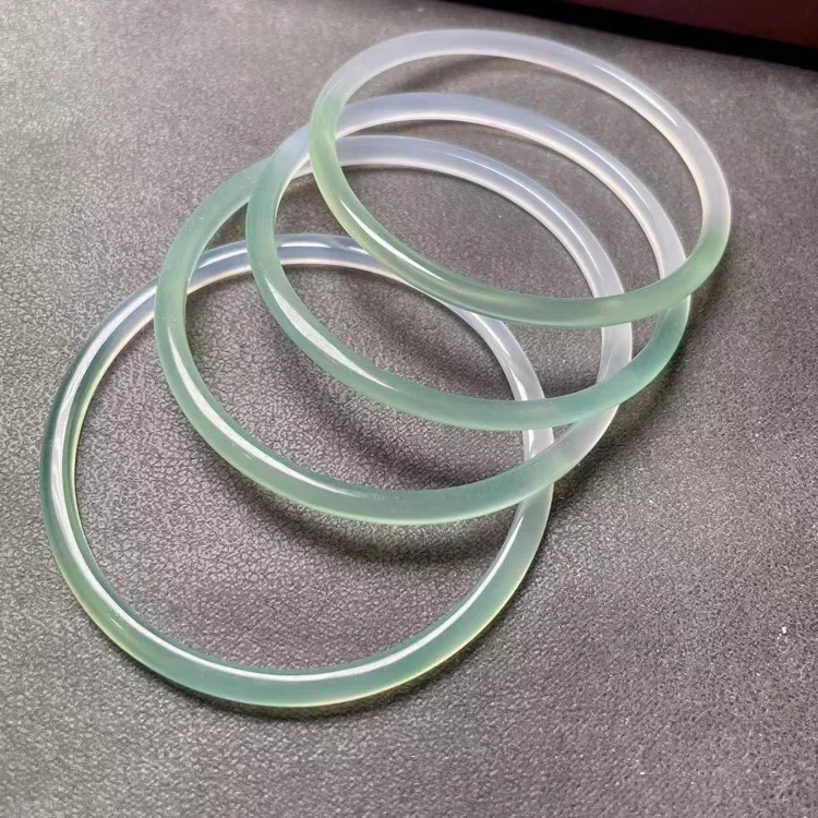 Extremely Fine Natural Gradient Cyan Agate Bracelet Female Beauty Jade Round Strip Bangle Young Style Versatile Jewelry 250624