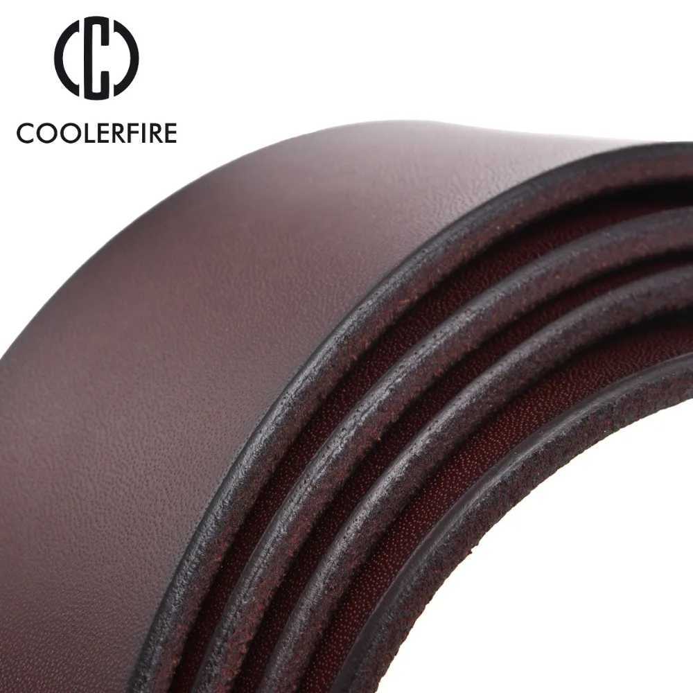 COOLERFIRE Genuine Leather Belt with Pin Buckle Designer Belts for Men Cowhide Fashion Jeans Strap Male Brown Black Belts W250625