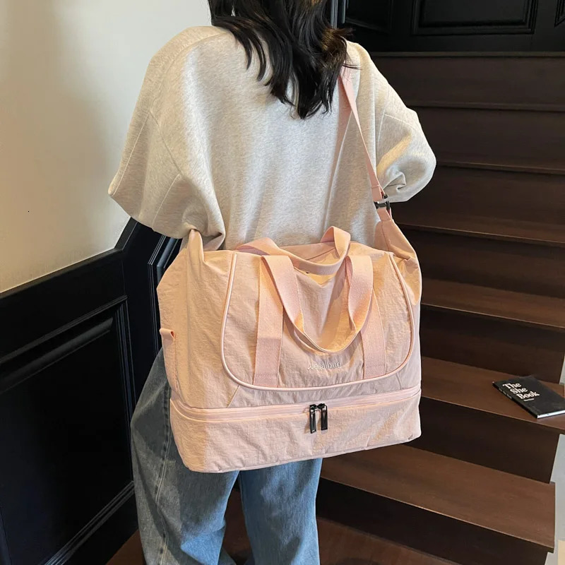 Casual Large-Capacity Travel Bag Womens Handbag Outing Lightweight Storage Luggage Bag Dry and Wet Separation Sports Fitness Ba 250623