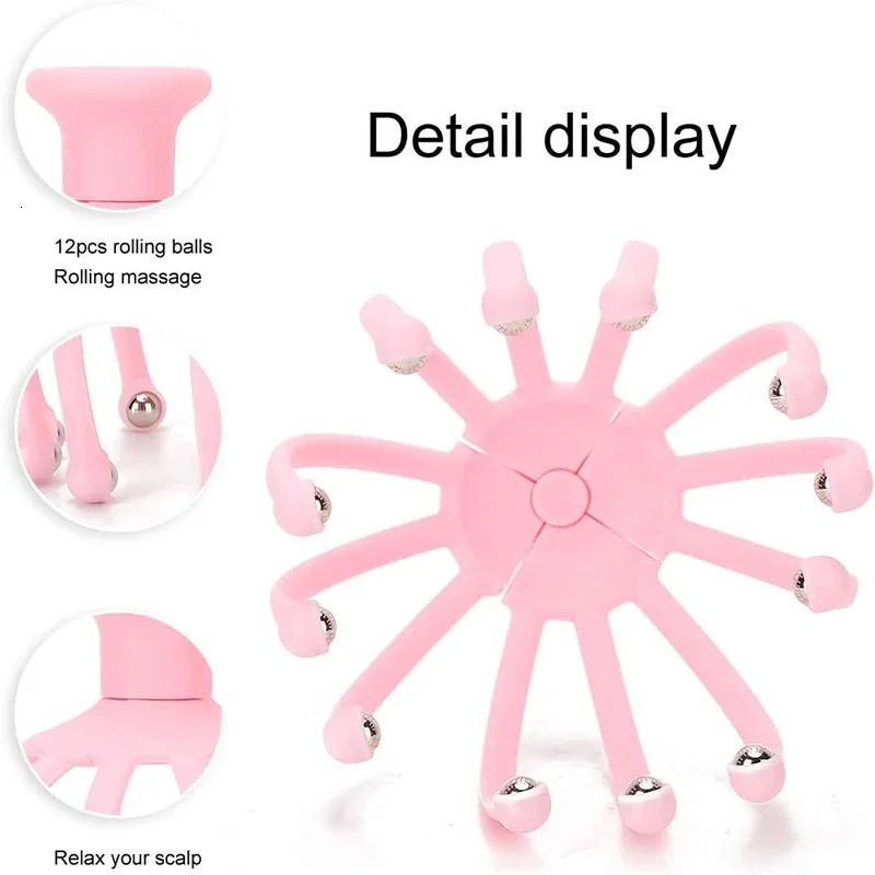 Head Massager Scalp 9 12 Claws Neck Comb Roller 9 Finger Steel Ball Hand Held Relax Spa Hair Care in Home 250625