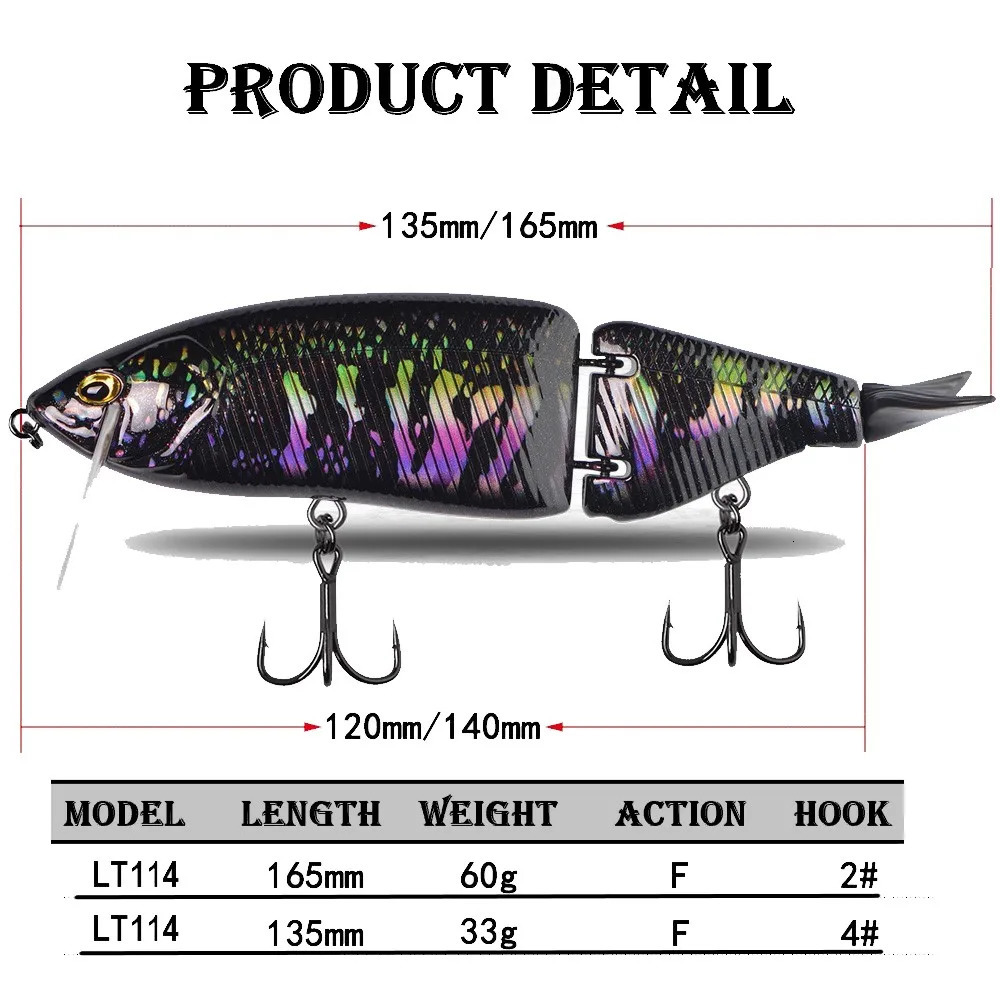 Jointed Bait 135mm 33g /165mm 60g Swimbait Fishing Lures Hard Body Floating Bass Pike Fishing Bait Tackle Drt Klash Swimbait 250625
