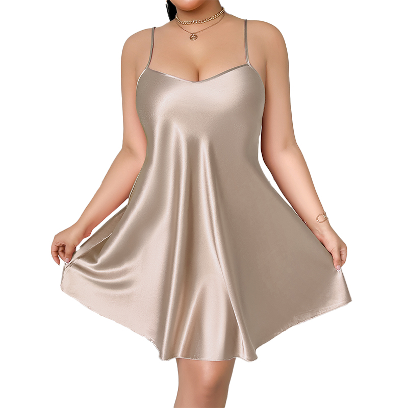 Women's Sleepwear European and American style loose and comfortable sexy plus size camisole pajamas nightdress backless camisole skirt