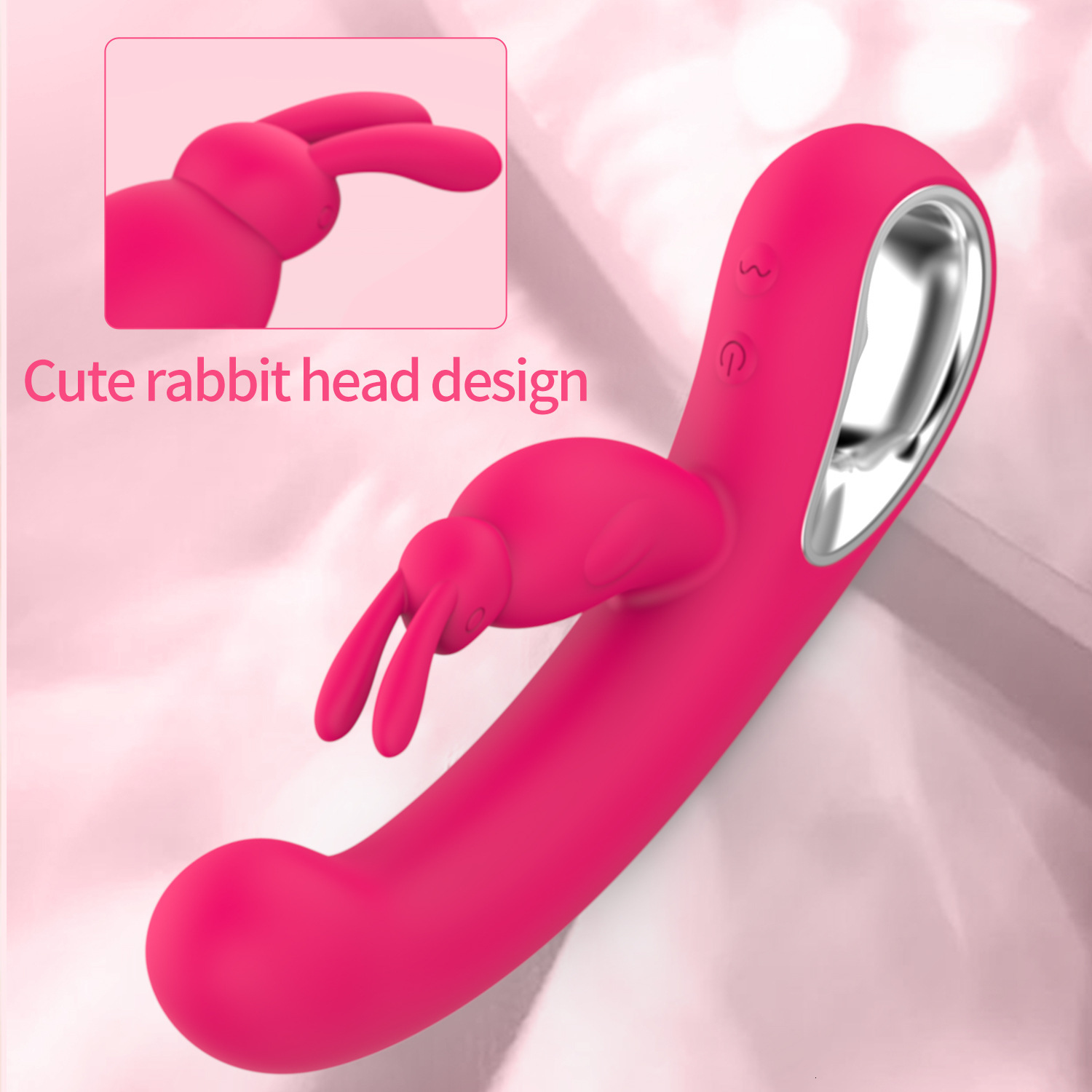 Adult Sex Toys Silicone Rabbit Vibrator for Women Dual-Headed Vibrating Massager