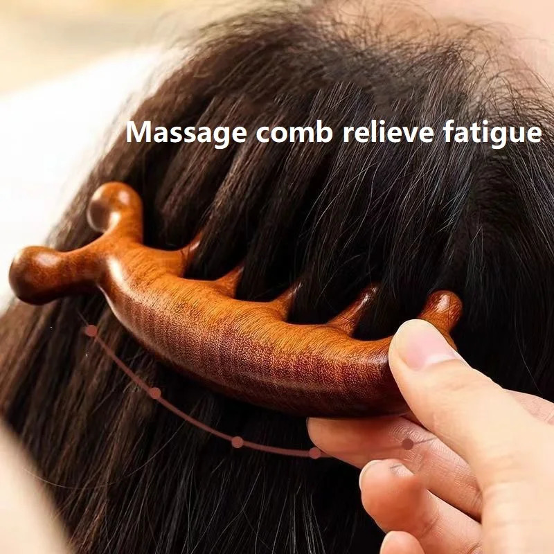Wooden Massage Wood Massager Comb Scalp Head Oil Massager Scalp Hair Comb Tools AMS01 250625