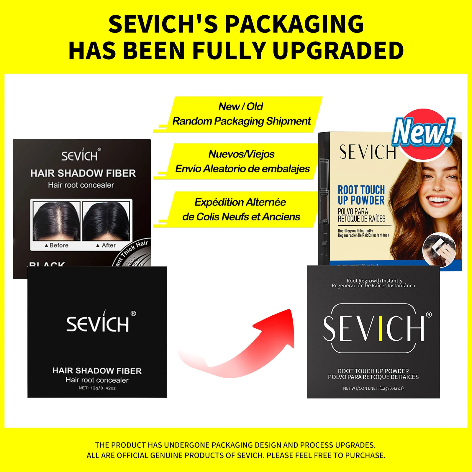 Sevich 5 Colors 12g Hair Shadow Powder Waterproof Hairline Edge Control Powder Root Cover Up Dark Brown Hair Concealer With Puff 250625