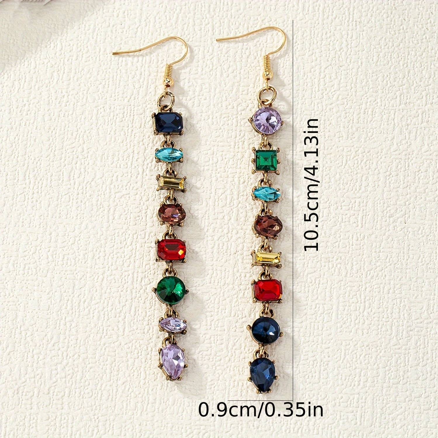 1 Pair of Tassel Chain Inlaid Dia Earrings Creative Style