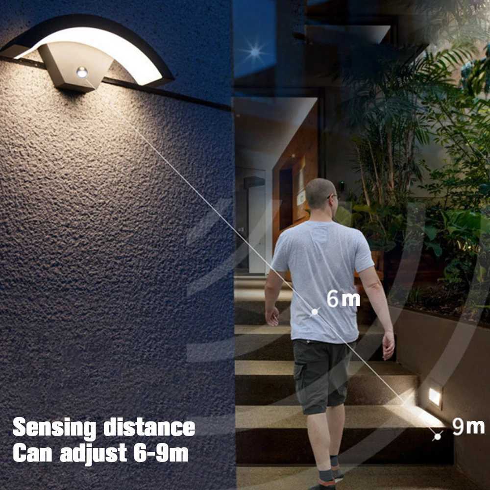 18W 24W LED Wall Light Motion Sensor AC85-265V IP65 Induction LED Porch Sconce Lamp Balcony Corridor Garden Outdoor LightingXJ250624