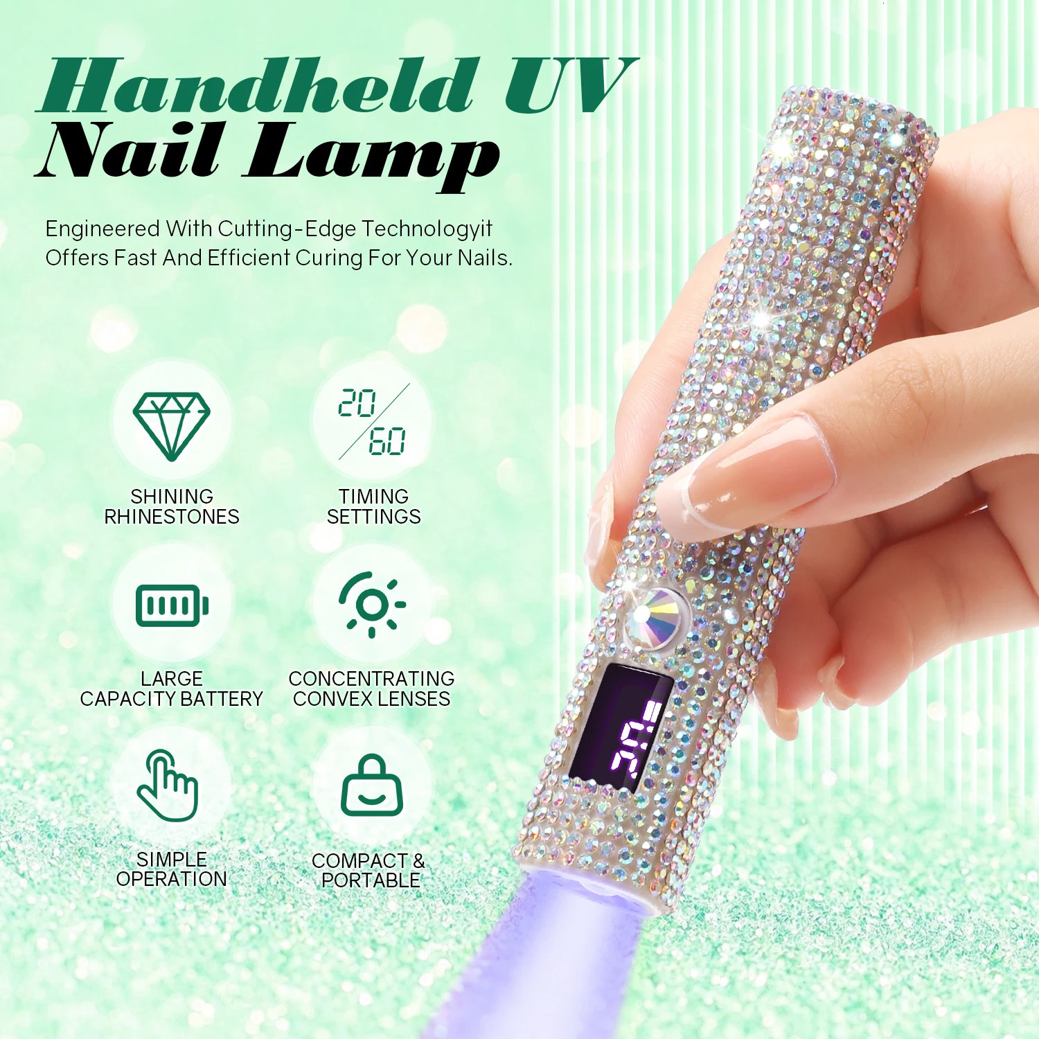 Portable Nail Dryer Lamp UV LED Nail Light For Curing All Gel Polish USB Rechargeable Quick Dry Manicure Machine Nail Art Tools 250625