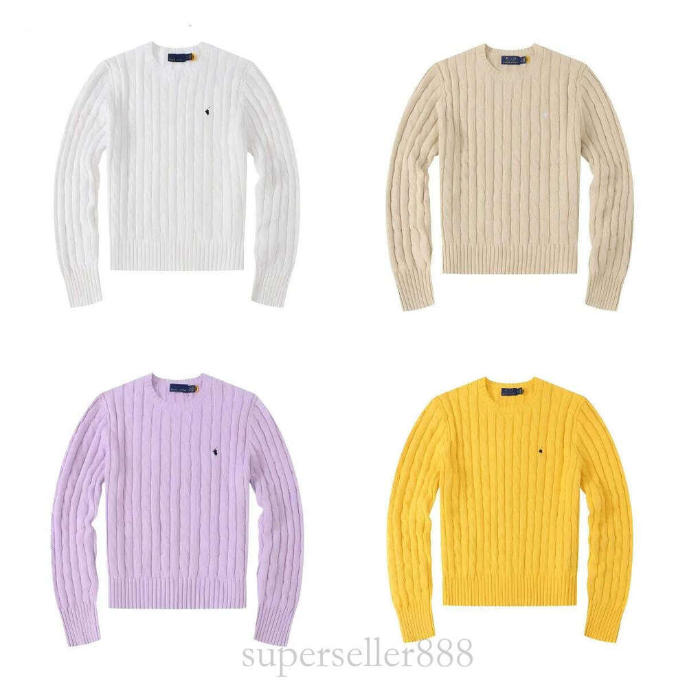 RL Designer Long Sleeve Pony Embroidered Twist Knit Pullover Top Quality Knitted Sweaters Oversized Baggy Knitwear Jumper Polo Sweater Rlph Laurent Design