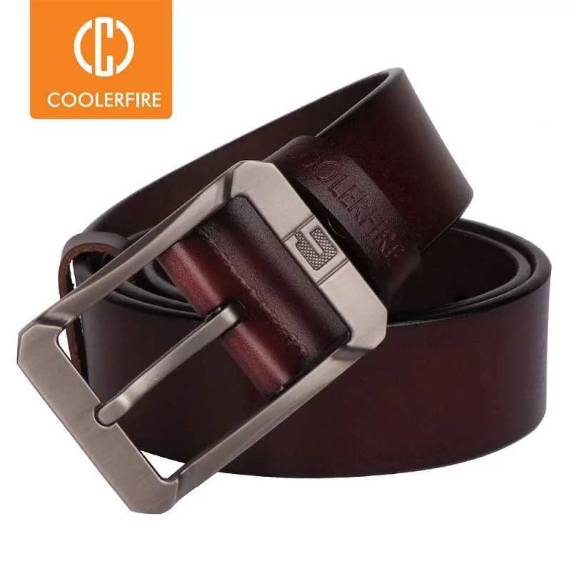 New Coolerfire Genuine Leather Belts for Men Brand Male Pin Buckle Jeans Mens Belt Luxury Designer High Quality Leather Belt W250625