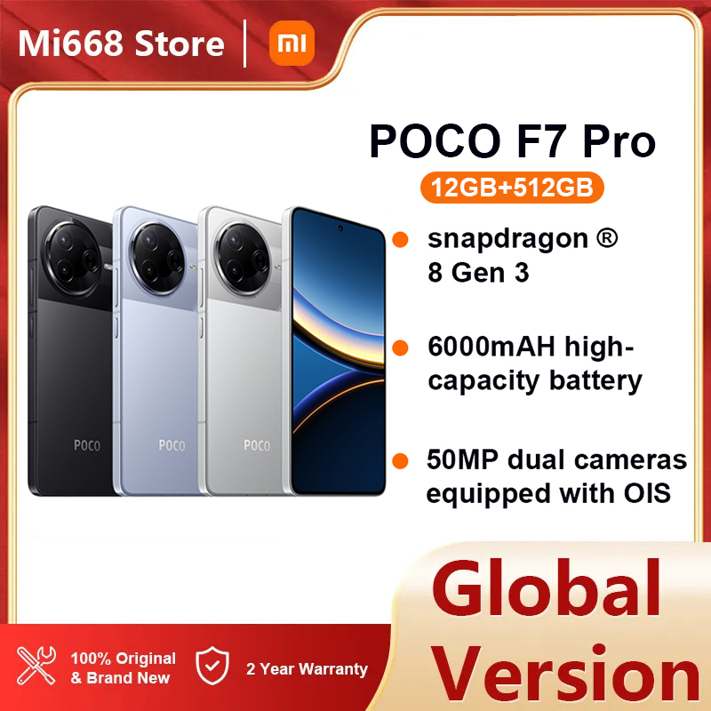 Xiaomi POCO F7 Pro 5G Smartphone 12+512GB Black Main Camera 50MP Battery 5110mAh (Types) with 45W HyperCarge IP64 AI Functions (No Charger Included)